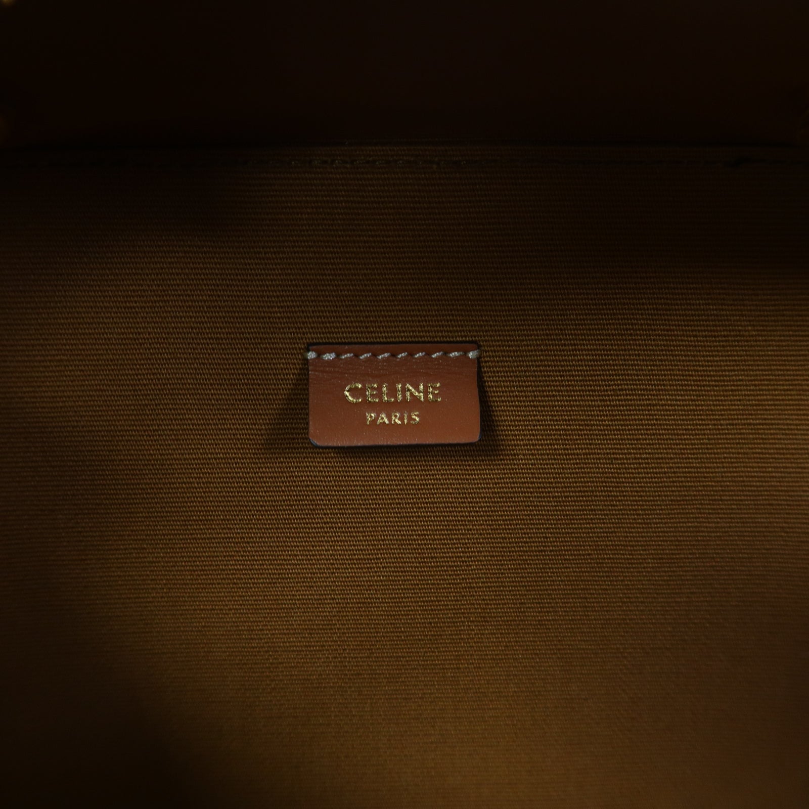 CELINE 塗層帆布Triomphe Bag金扣鏈帶肩背袋啡色