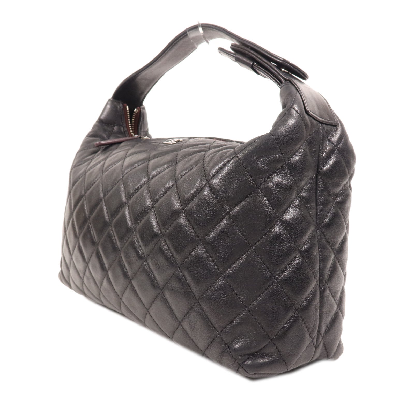 CHANEL 牛皮皮革Hand Bag銀扣手挽袋