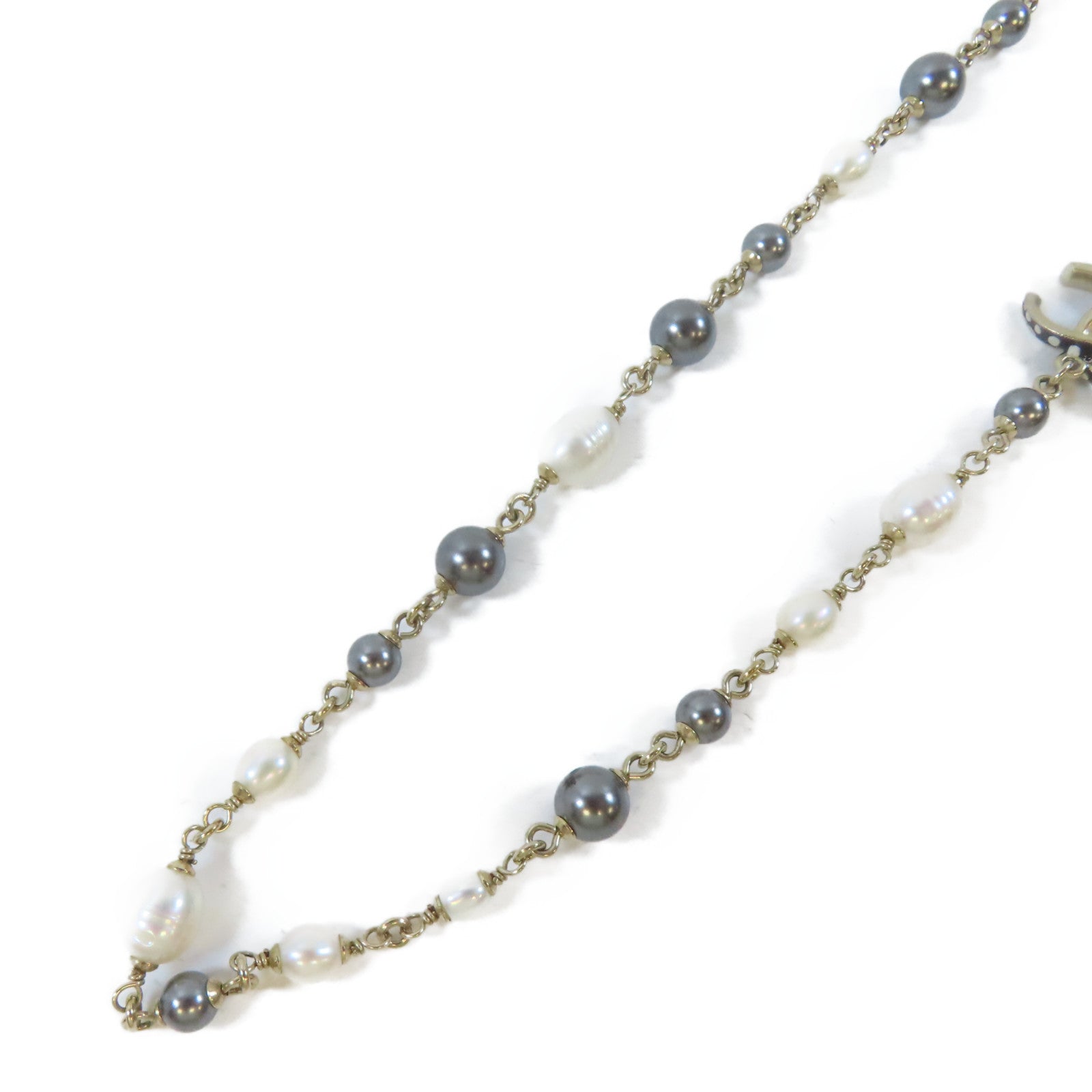 CHANEL PVC/金屬Necklace項鍊白色/灰色/金色