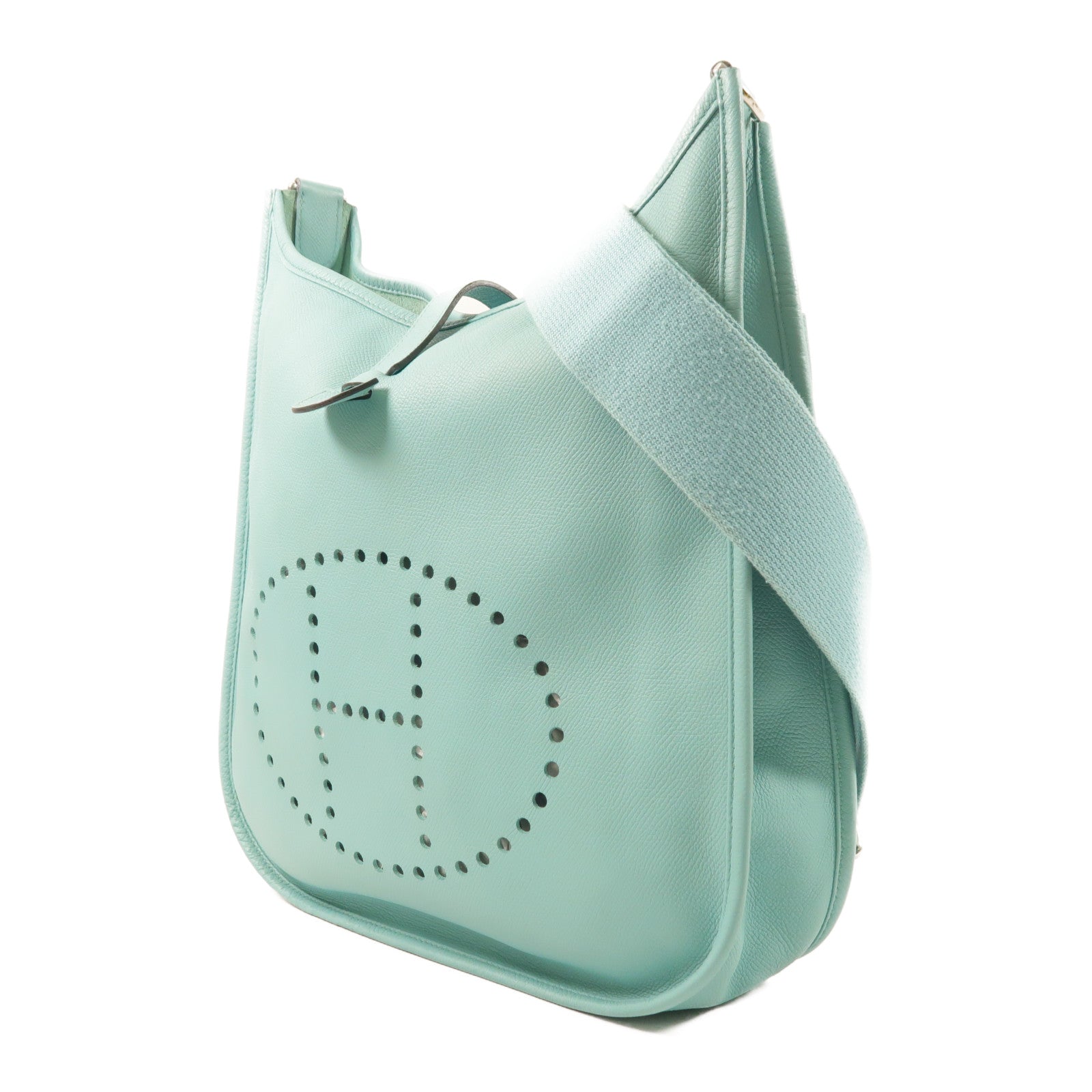 HERMES Epsom皮革Evelyne GM銀扣肩背袋
