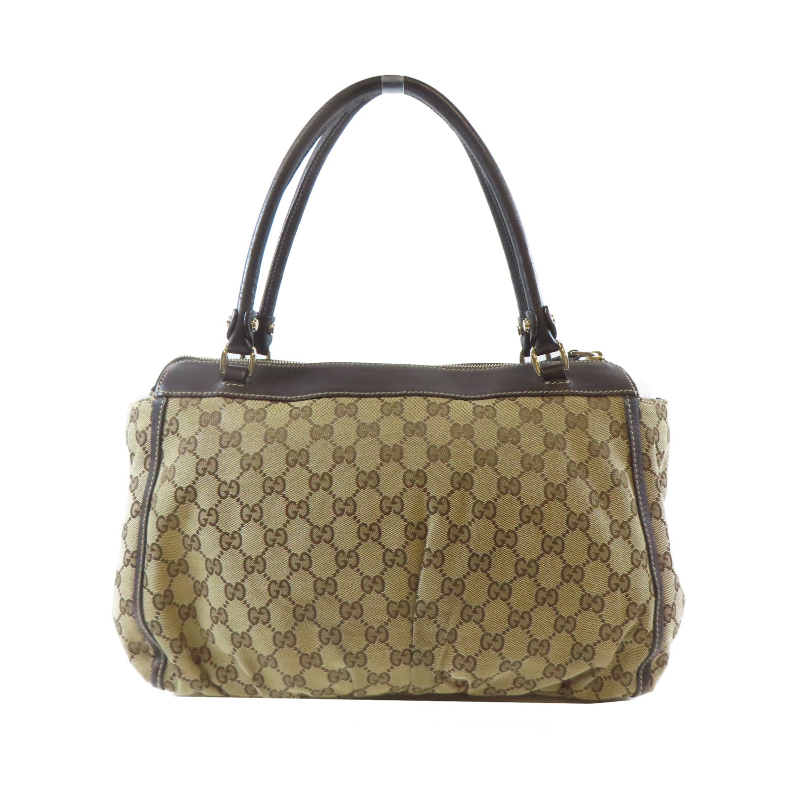 GUCCI 【激減優惠】帆布Shoulder Bag金扣肩背袋啡色