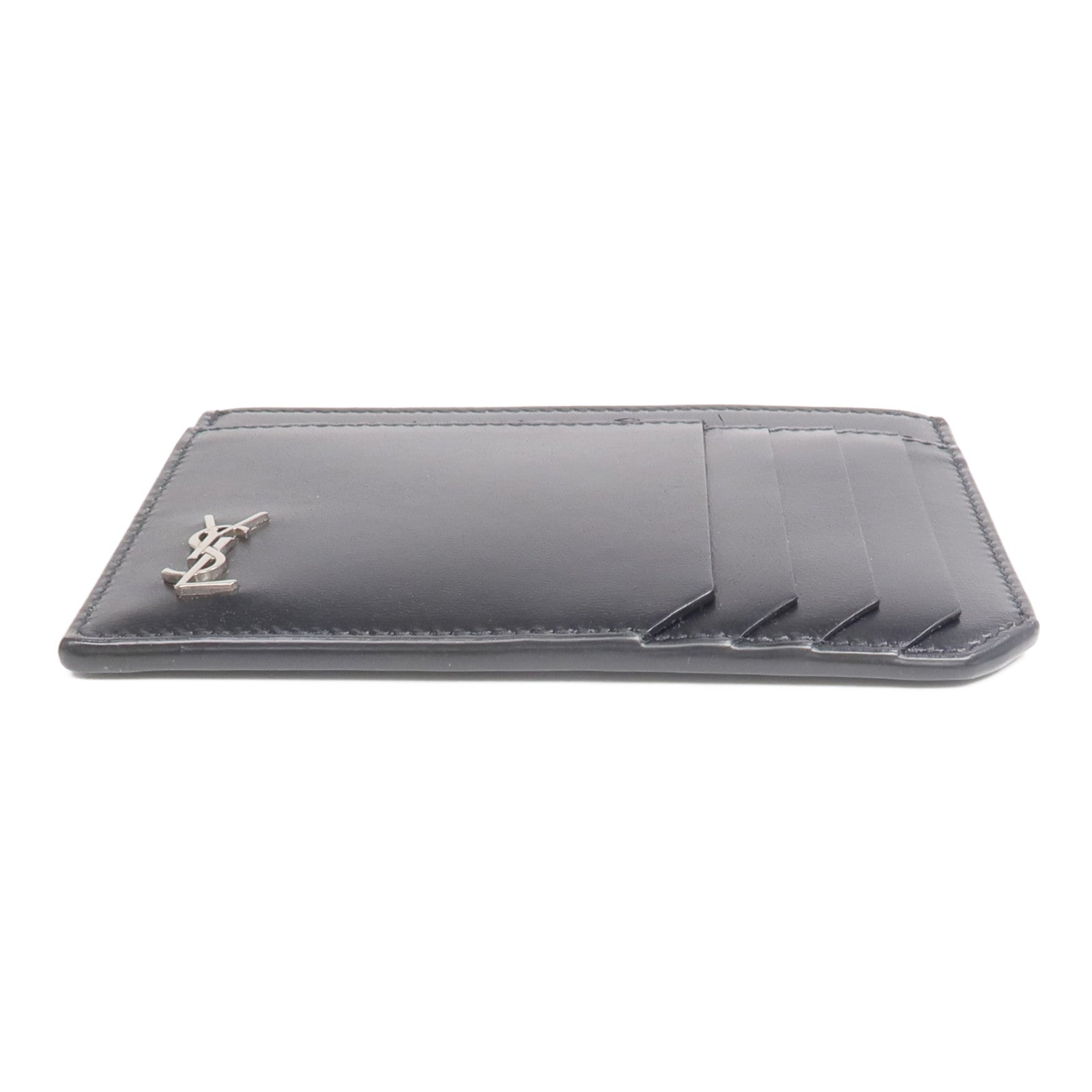 SAINT LAURENT 牛皮皮革Card Case銀扣卡片套