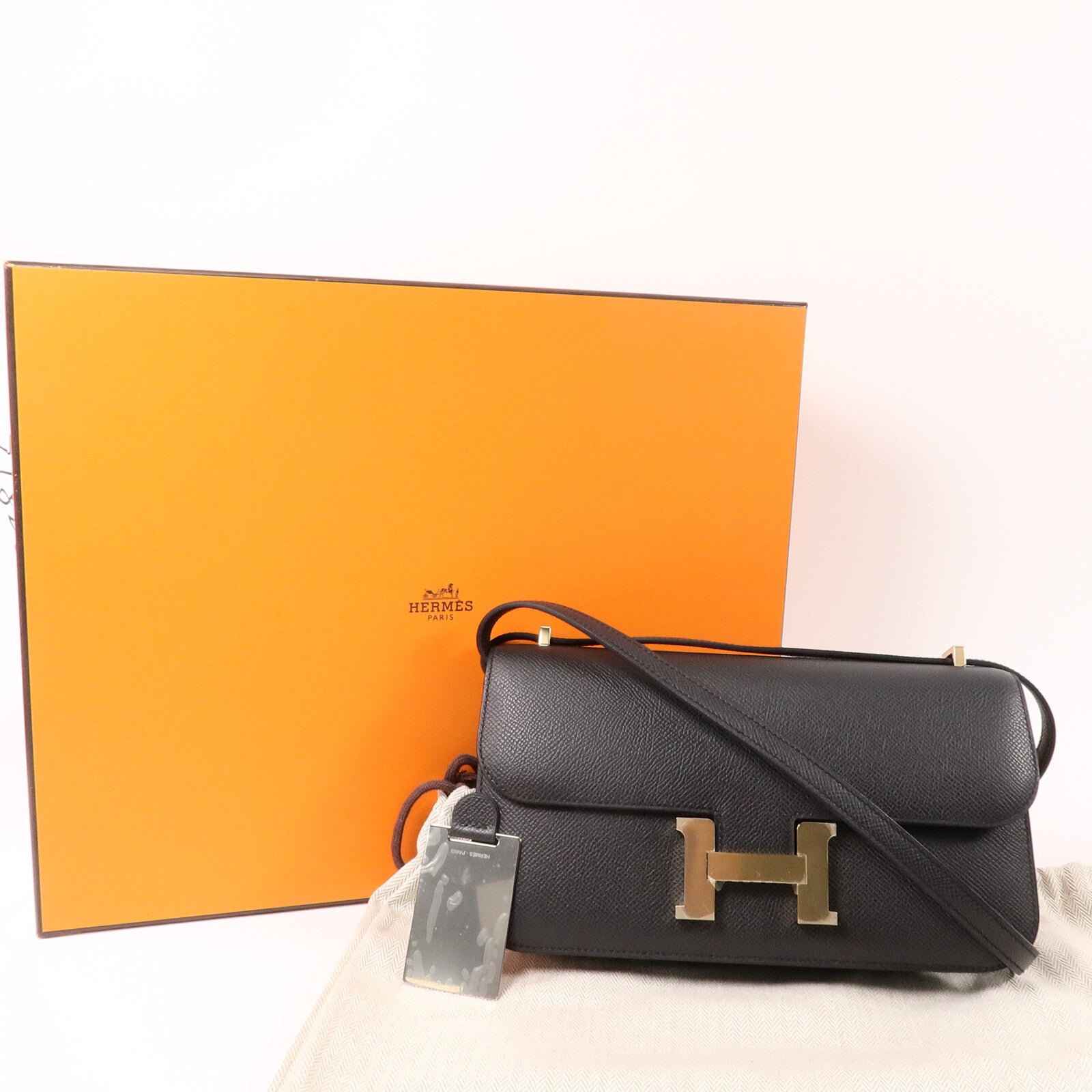 HERMES Epsom皮革Constance Elan肩背袋Plomb