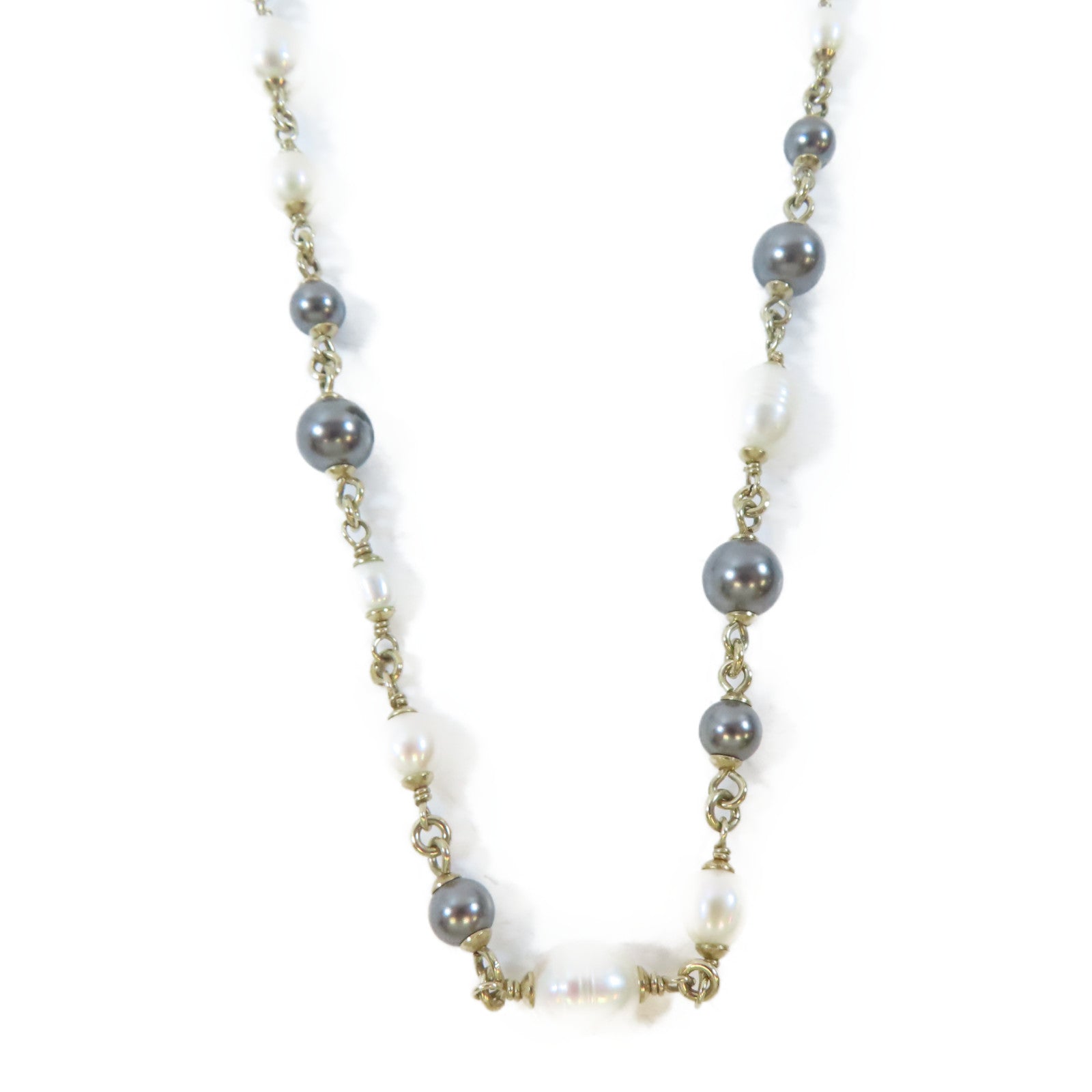 CHANEL PVC/金屬Necklace項鍊白色/灰色/金色