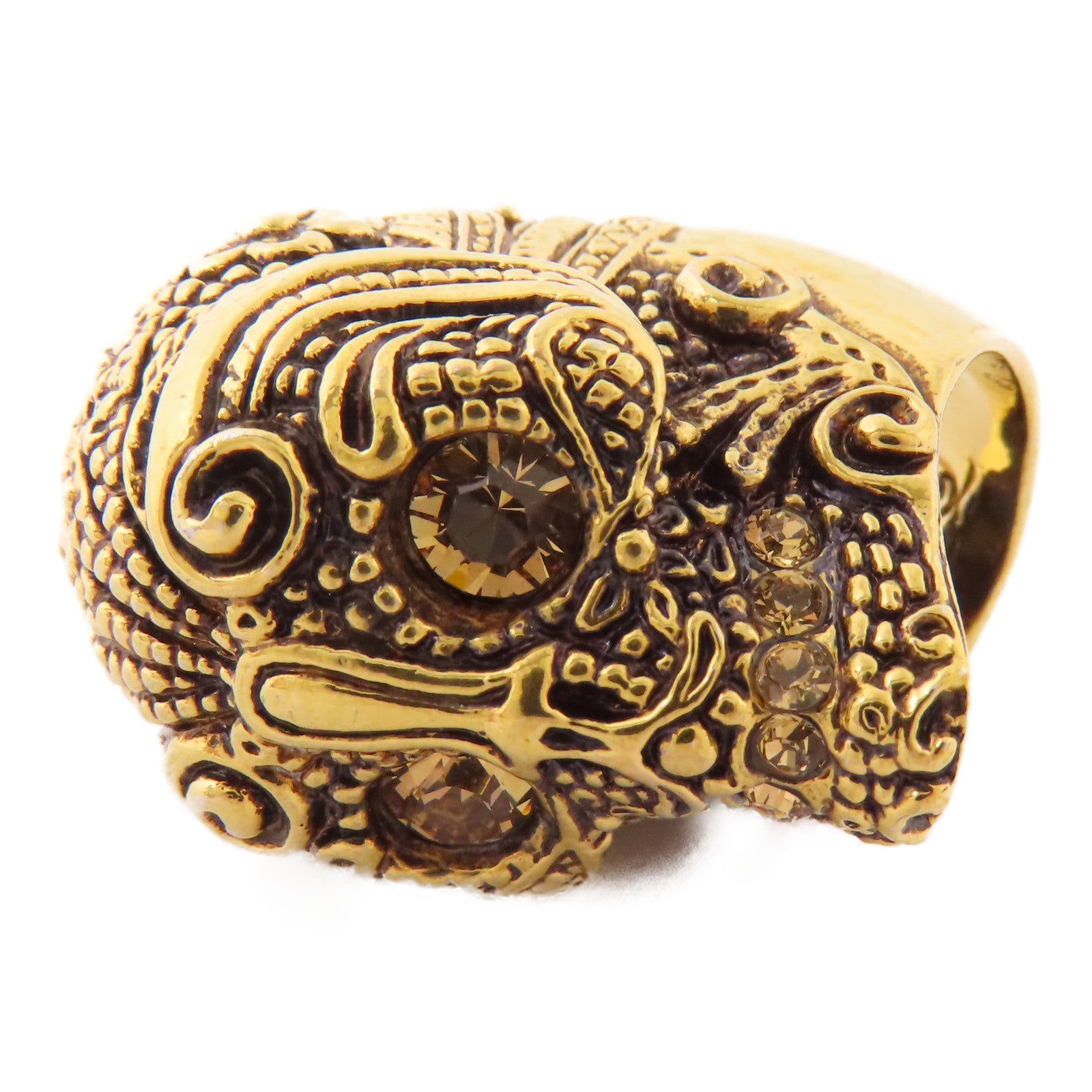 SELECTION Brass McQueen Lace Skull Ring戒指US#6