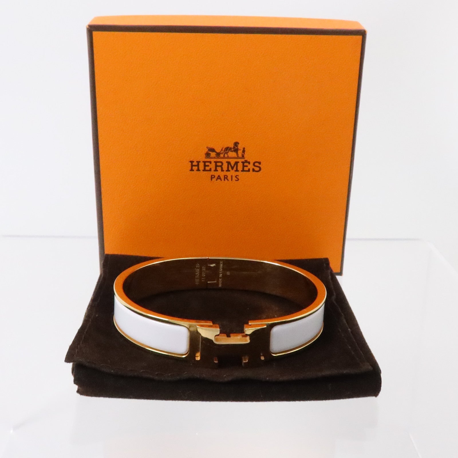 HERMES 金屬/琺瑯Clic H Bracelet金扣手鏈
