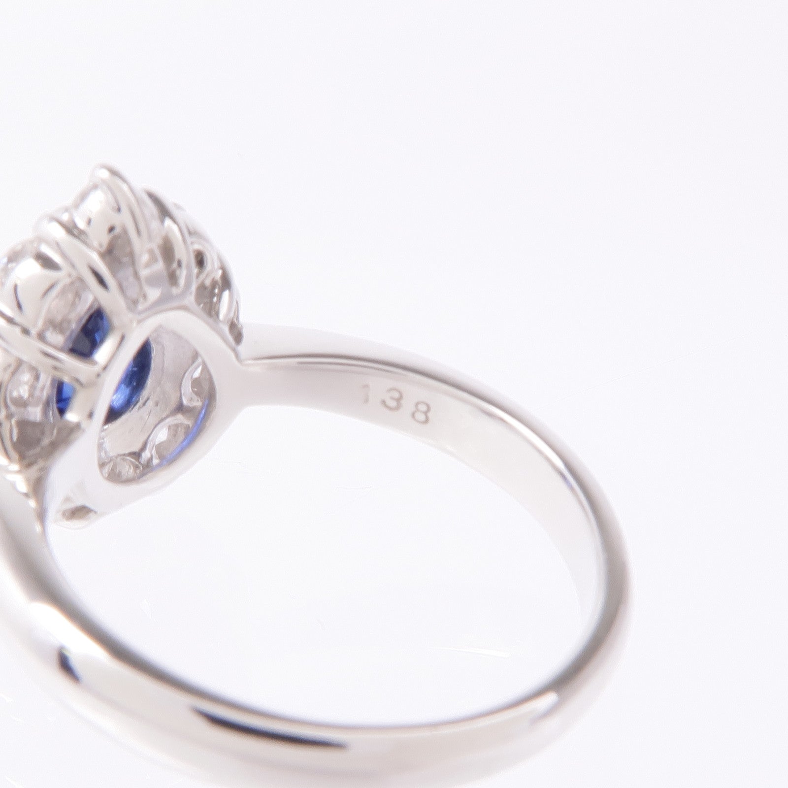 JEWELRY PT900鉑金Sapphire/Diamond Ring藍寶石/鑽石戒指US#5.75