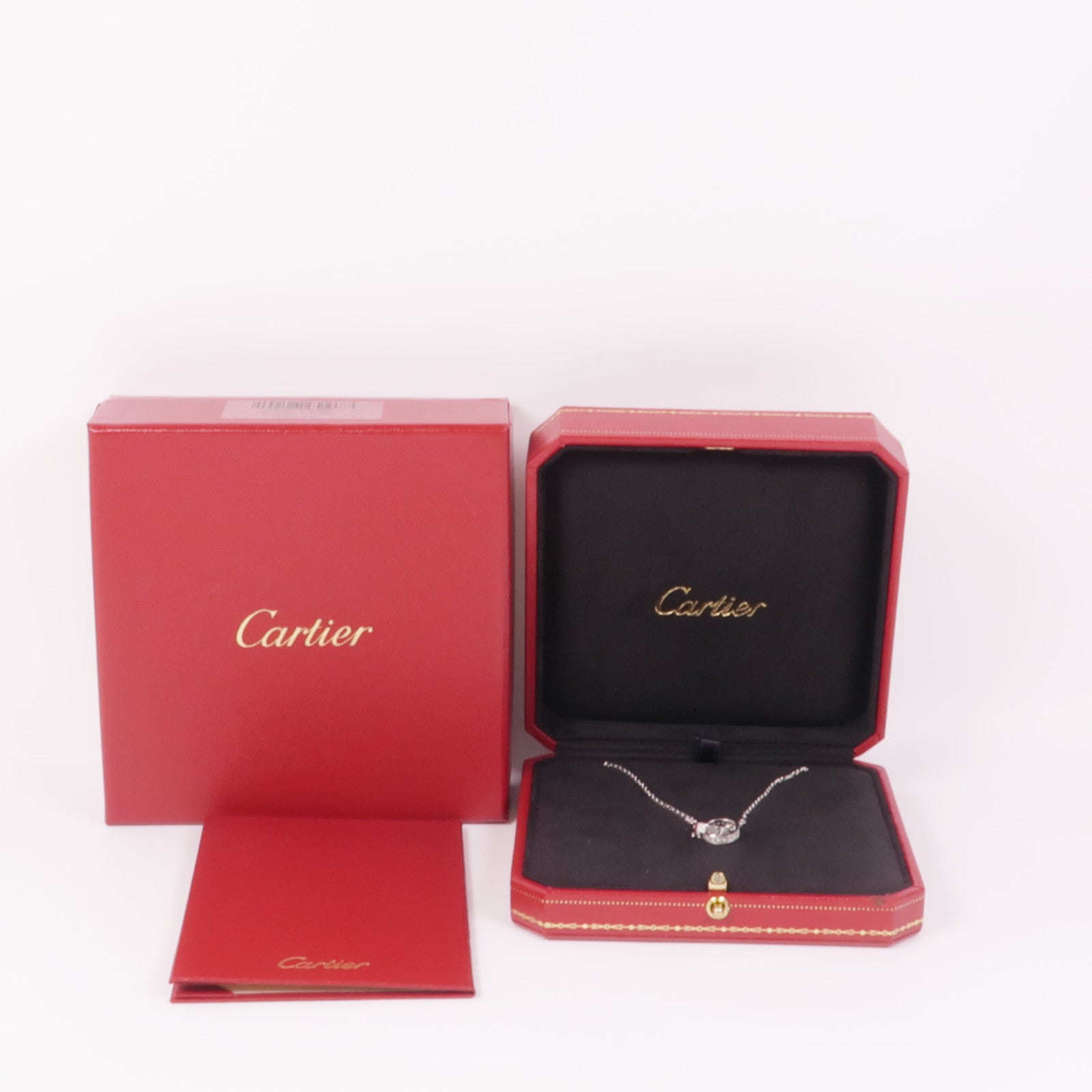 CARTIER 【激減優惠】18K白金Love Necklace Semi Paved鑽石項鍊