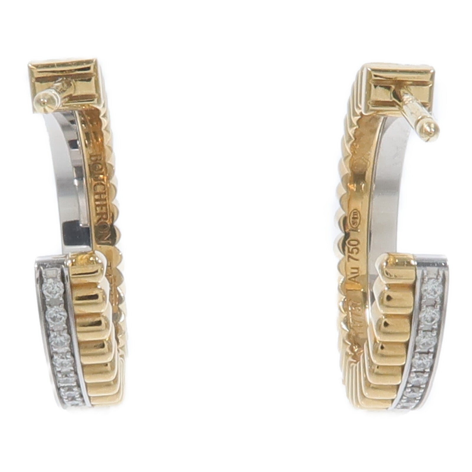 Boucheron 18K黃金/白金Quatre Radiant Hoop Earrings耳環