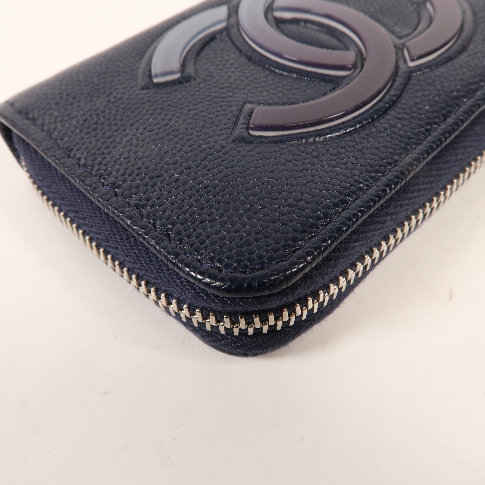 CHANEL 牛皮皮革Card Case銀扣卡片套