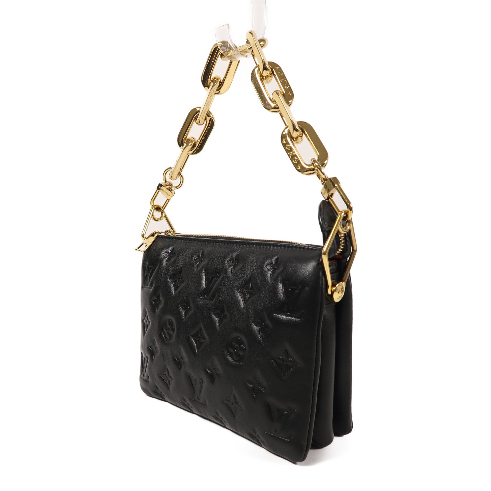 LOUIS VUITTON 【激減優惠】Monogram Embossed Coussin BB金扣鏈帶手挽肩背兩用袋