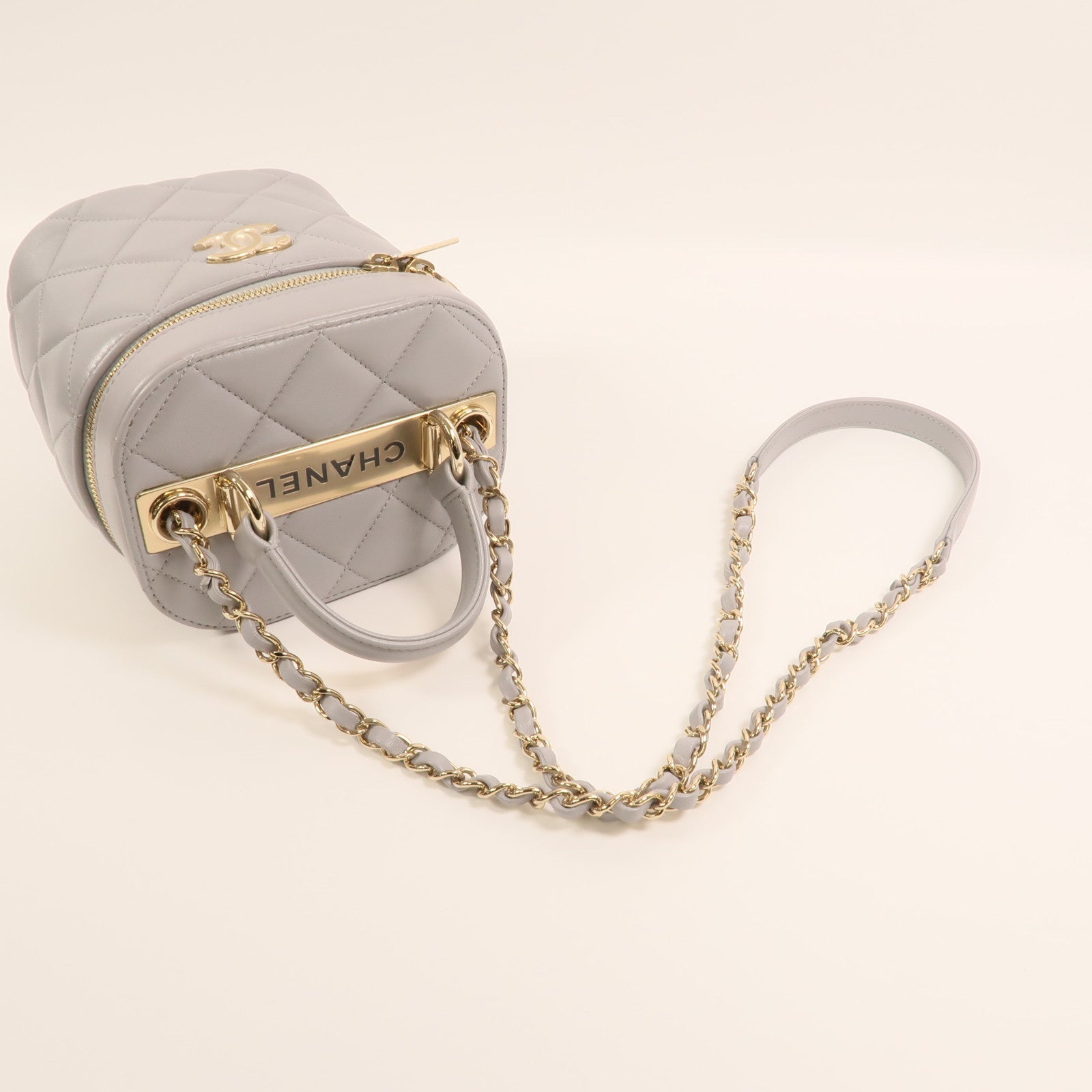 CHANEL 羊皮皮革Trendy CC Vanity Case金扣手挽肩背兩用袋
