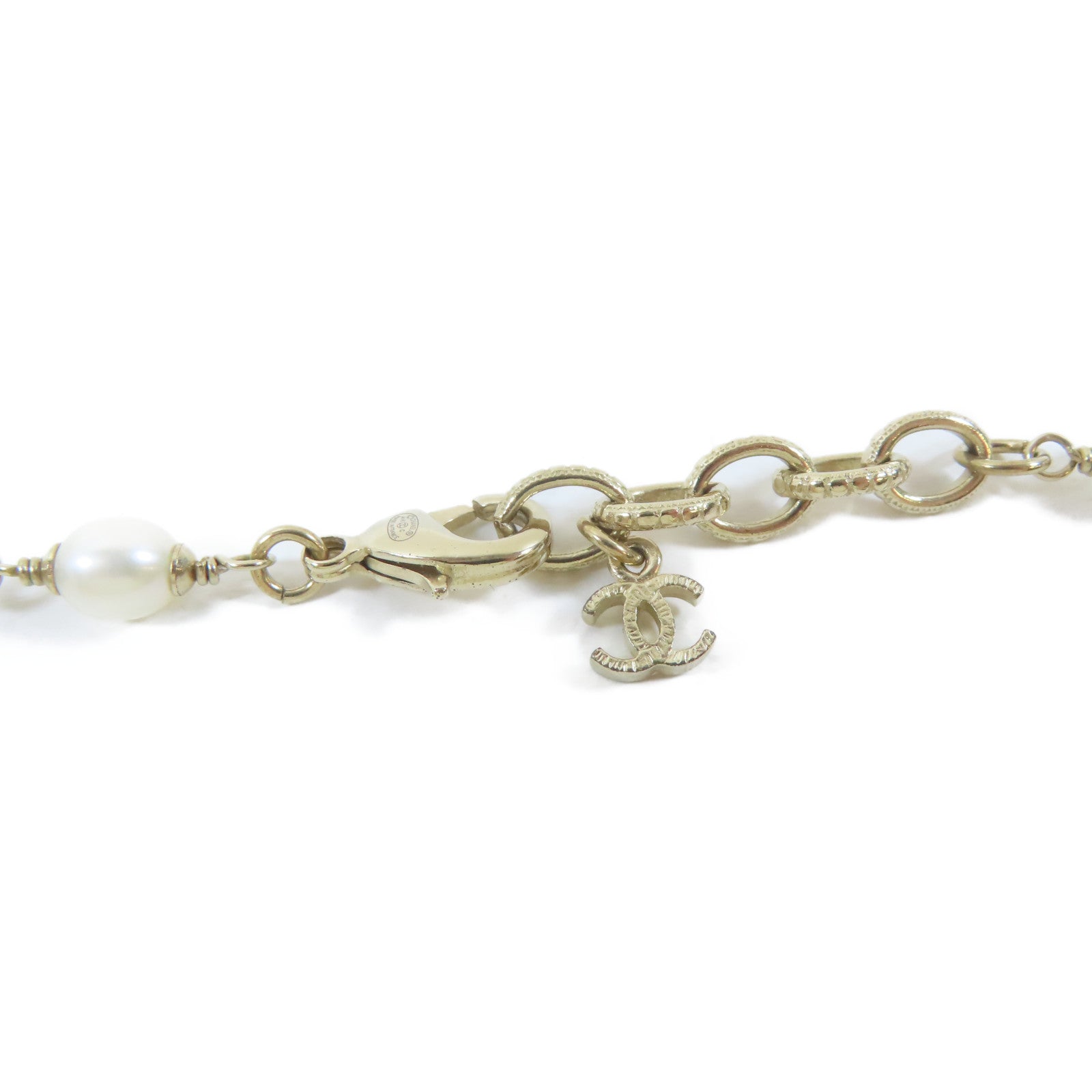 CHANEL PVC/金屬Necklace項鍊白色/灰色/金色