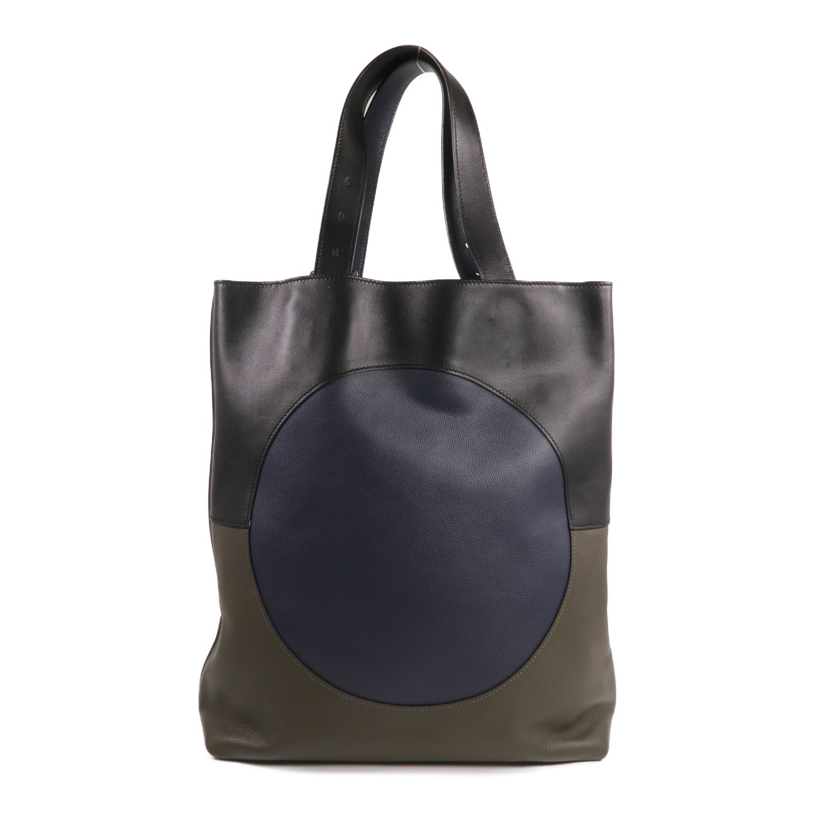 HERMES Evercolor/Evergrain皮革Jockey Bag銀扣肩背袋/手挽袋
