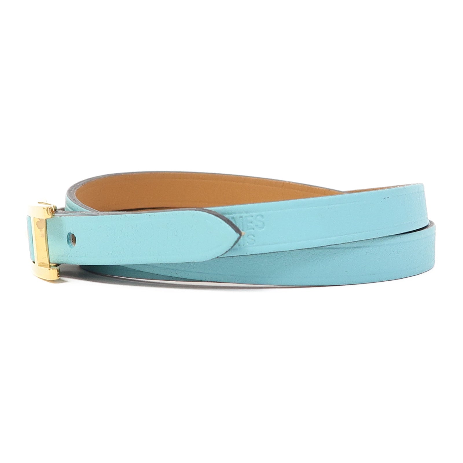 HERMES Swift皮革Behapi Double Tour Bracelet手鐲聖西爾藍色