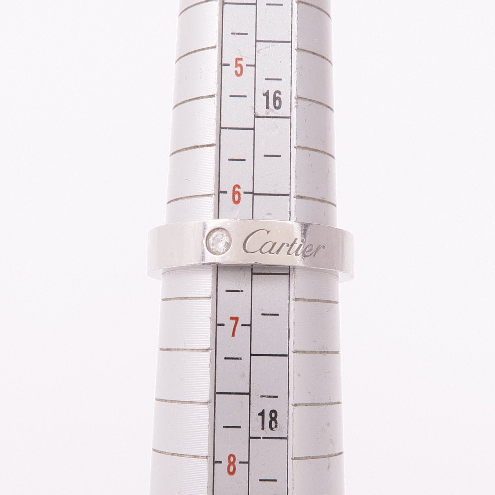 CARTIER PT950鉑金C de Cartier Wedding Band鑽石戒指Cartier#53/US#6.5