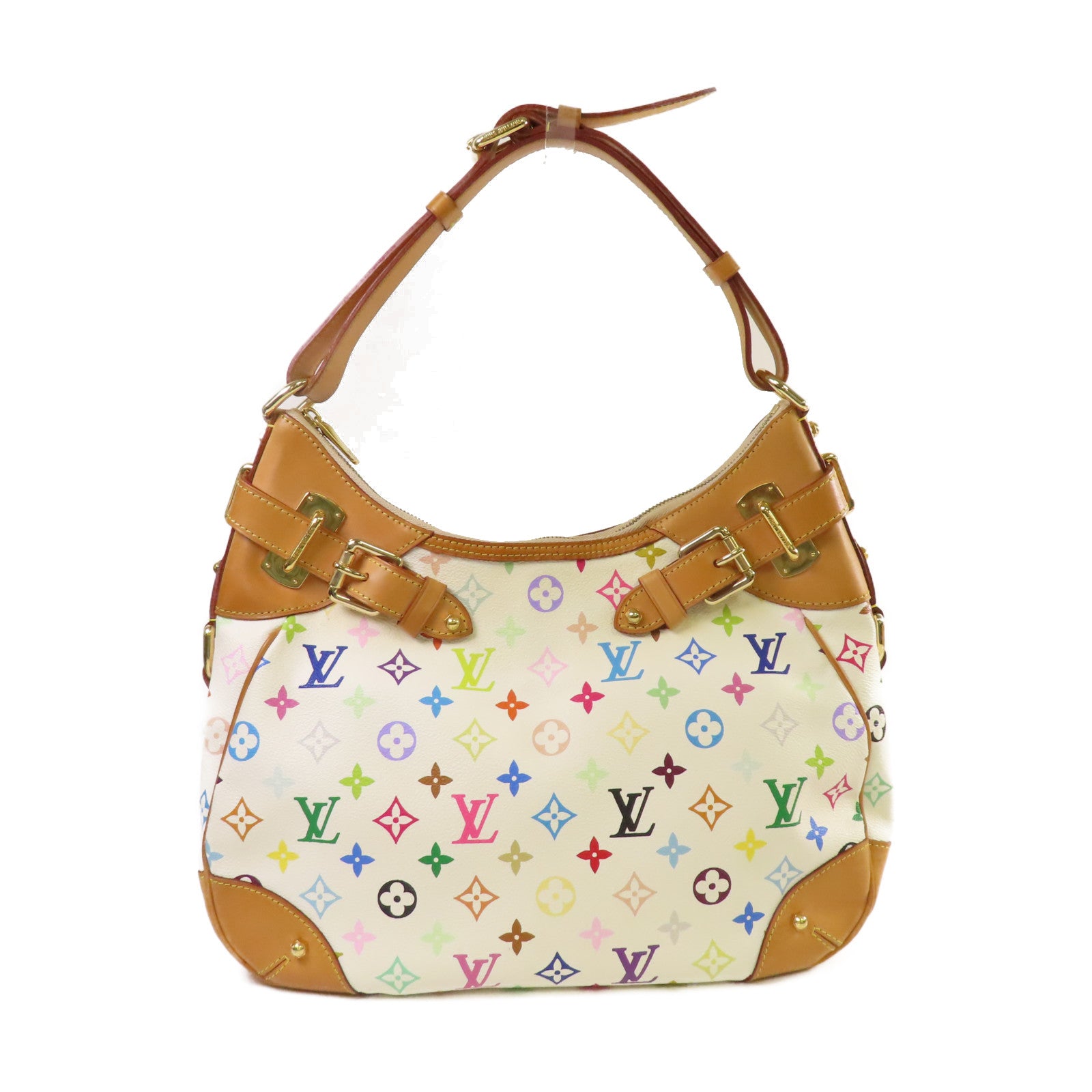 LOUIS VUITTON Monogram Multicolore Greta Shoulder Bag金扣肩背袋白色/彩色