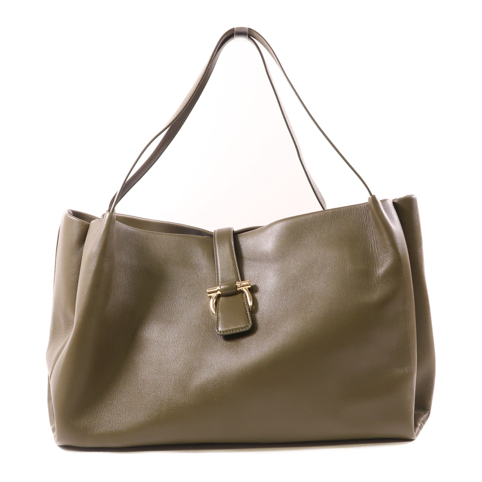 Salvatore Ferragamo 羊皮皮革Shoulder Tote銀扣肩背袋