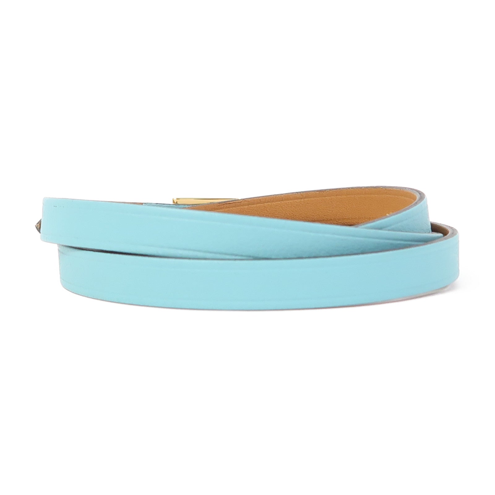 HERMES Swift皮革Behapi Double Tour Bracelet手鐲聖西爾藍色