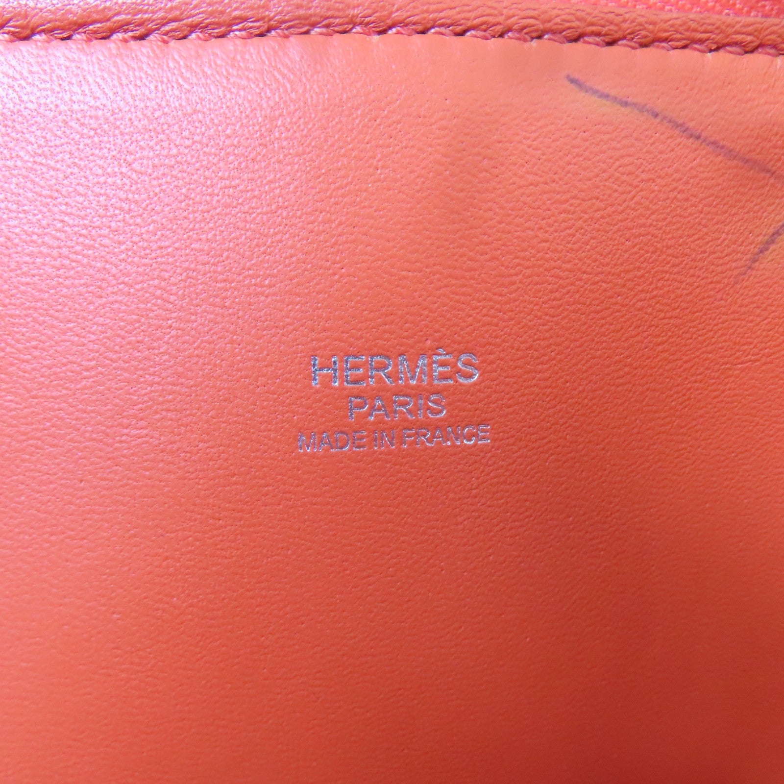 HERMES 【激減優惠】Clemence皮革Bolide31銀扣手挽肩背兩用袋Orange Poppy/橙色