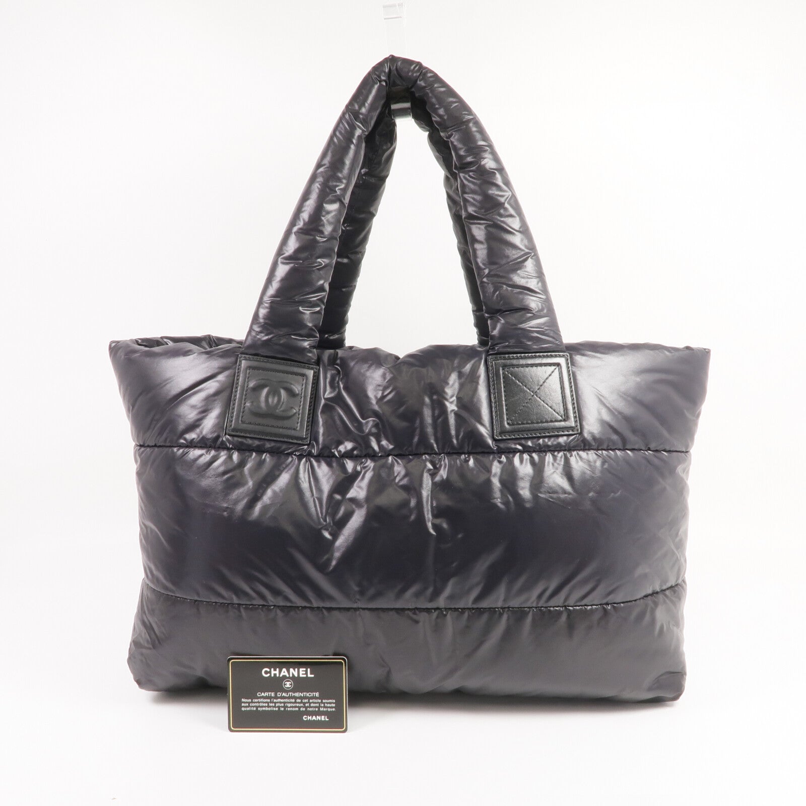 CHANEL 尼龍Coco Cocoon Large銀扣手挽袋