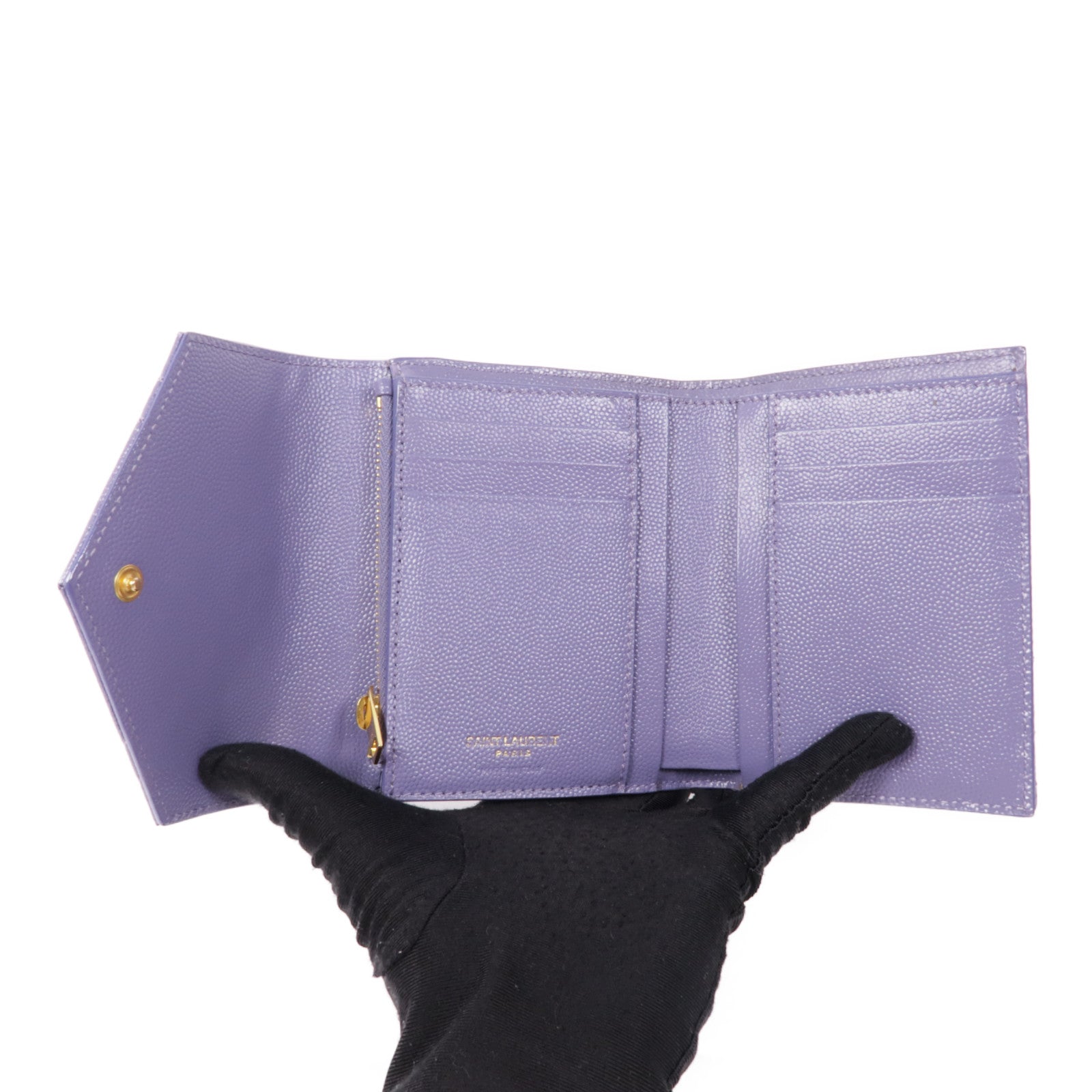 SAINT LAURENT 牛皮皮革Wallet錢包金扣