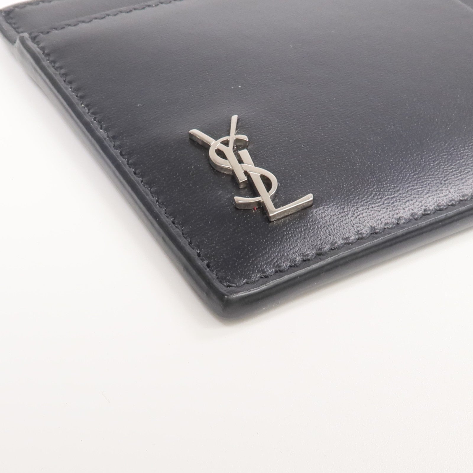 SAINT LAURENT 牛皮皮革Card Case銀扣卡片套