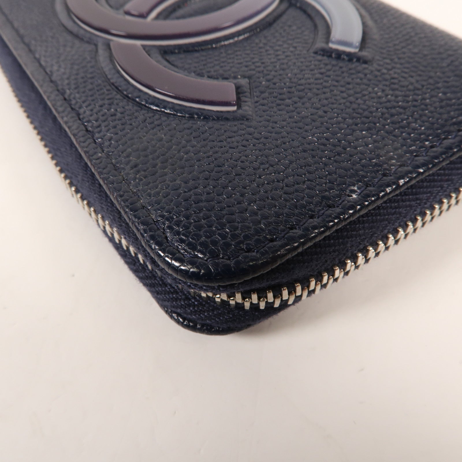 CHANEL 牛皮皮革Card Case銀扣卡片套