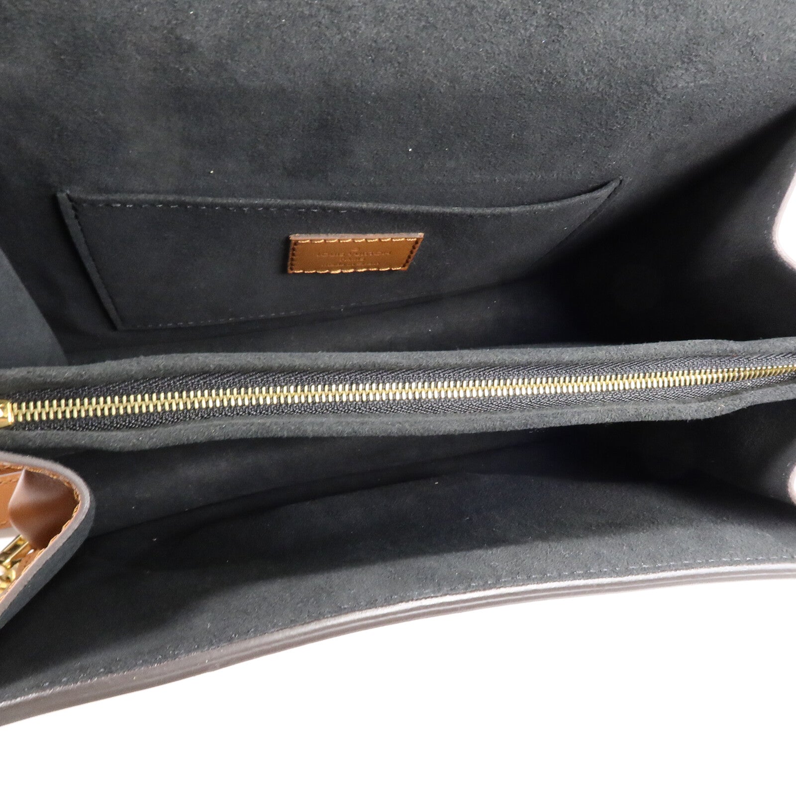 LOUIS VUITTON Monogram/Monogram Reverse Dauphine MM金扣手挽肩背兩用袋棕色