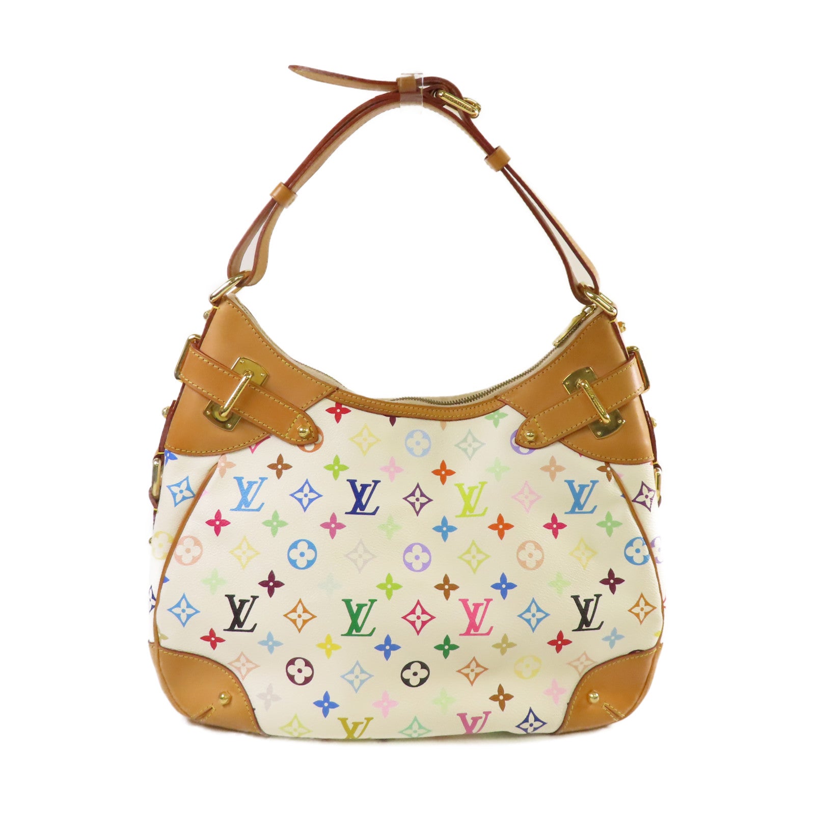 LOUIS VUITTON Monogram Multicolore Greta Shoulder Bag金扣肩背袋白色/彩色