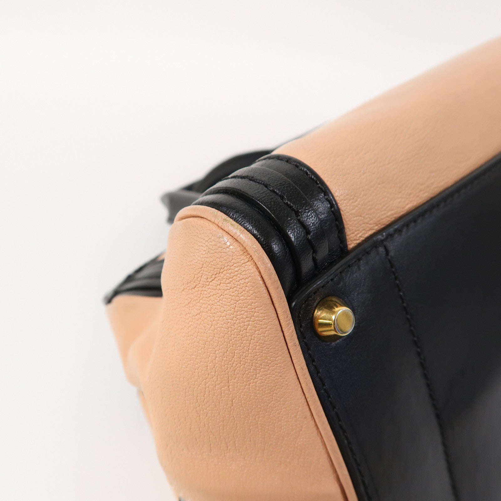 Chloe 牛皮皮革Alice Handle bag金扣手挽肩背兩用袋黑色/粉紅色