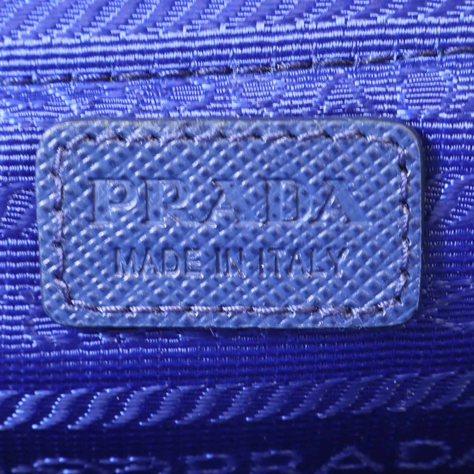 PRADA 尼龍Shoulder Bag銀扣肩背袋藍色