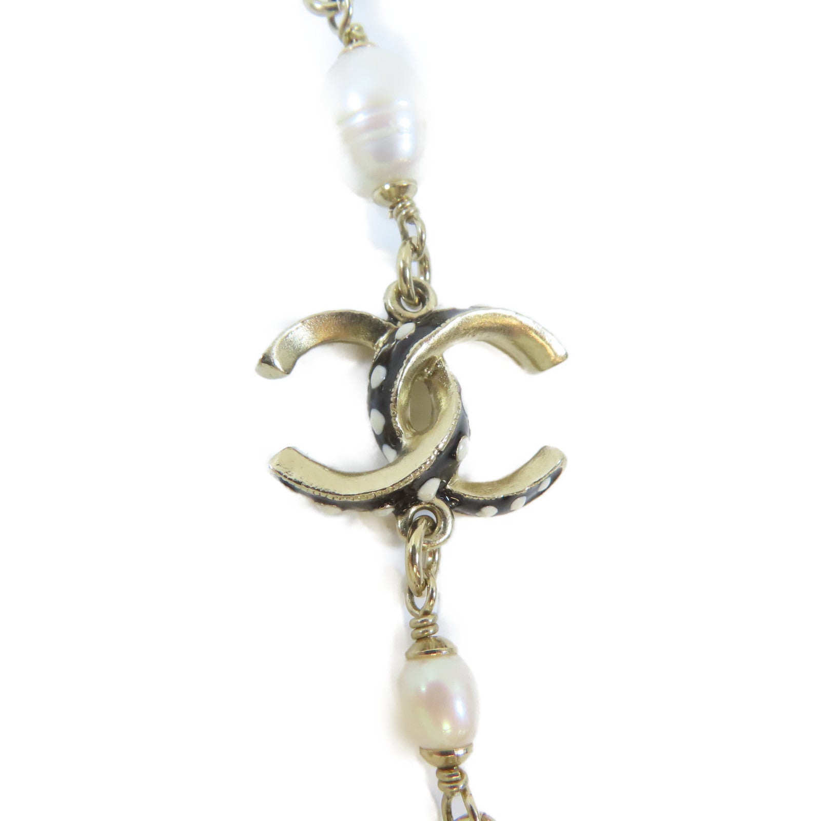 CHANEL PVC/金屬Necklace項鍊白色/灰色/金色