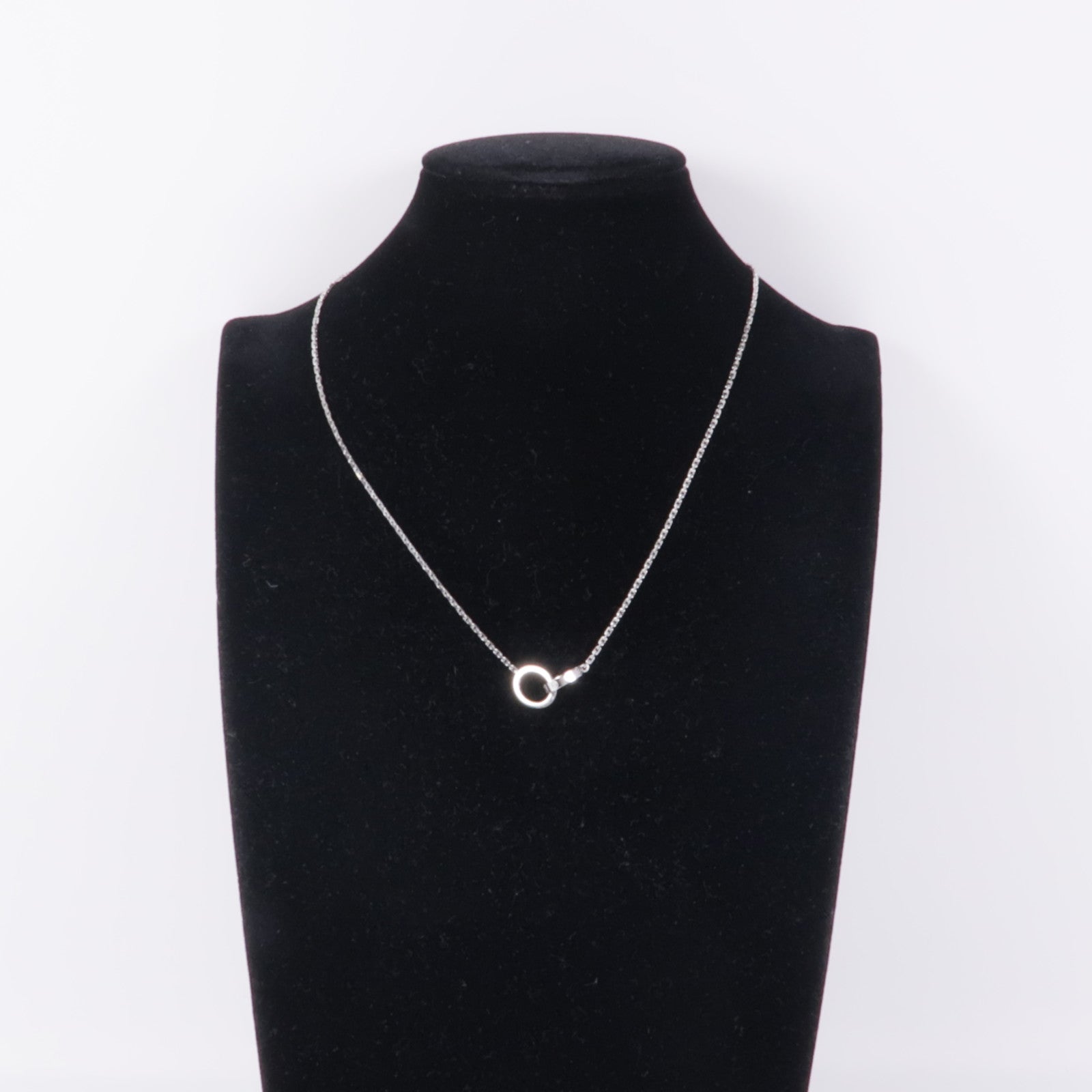 CARTIER 18K白金Love Necklace Semi Paved鑽石項鍊