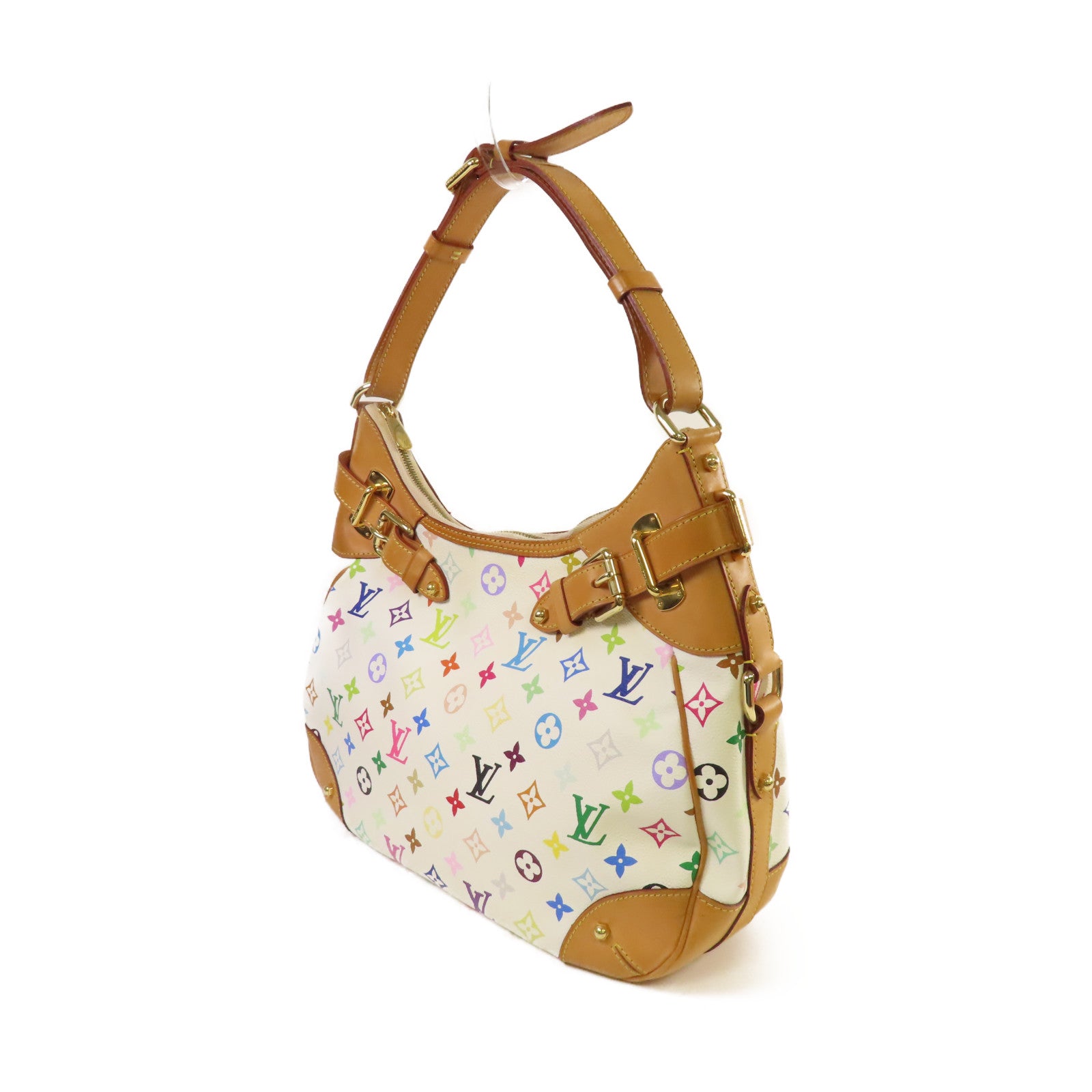 LOUIS VUITTON Monogram Multicolore Greta Shoulder Bag金扣肩背袋白色/彩色