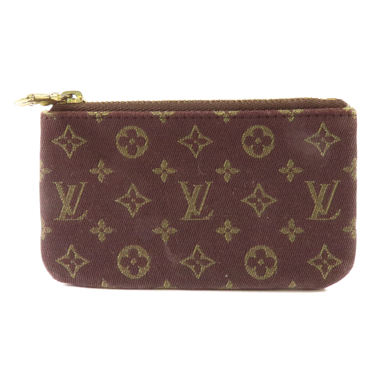 LOUIS VUITTON Monogram Mini Lin  Pochette Cles Coin Case