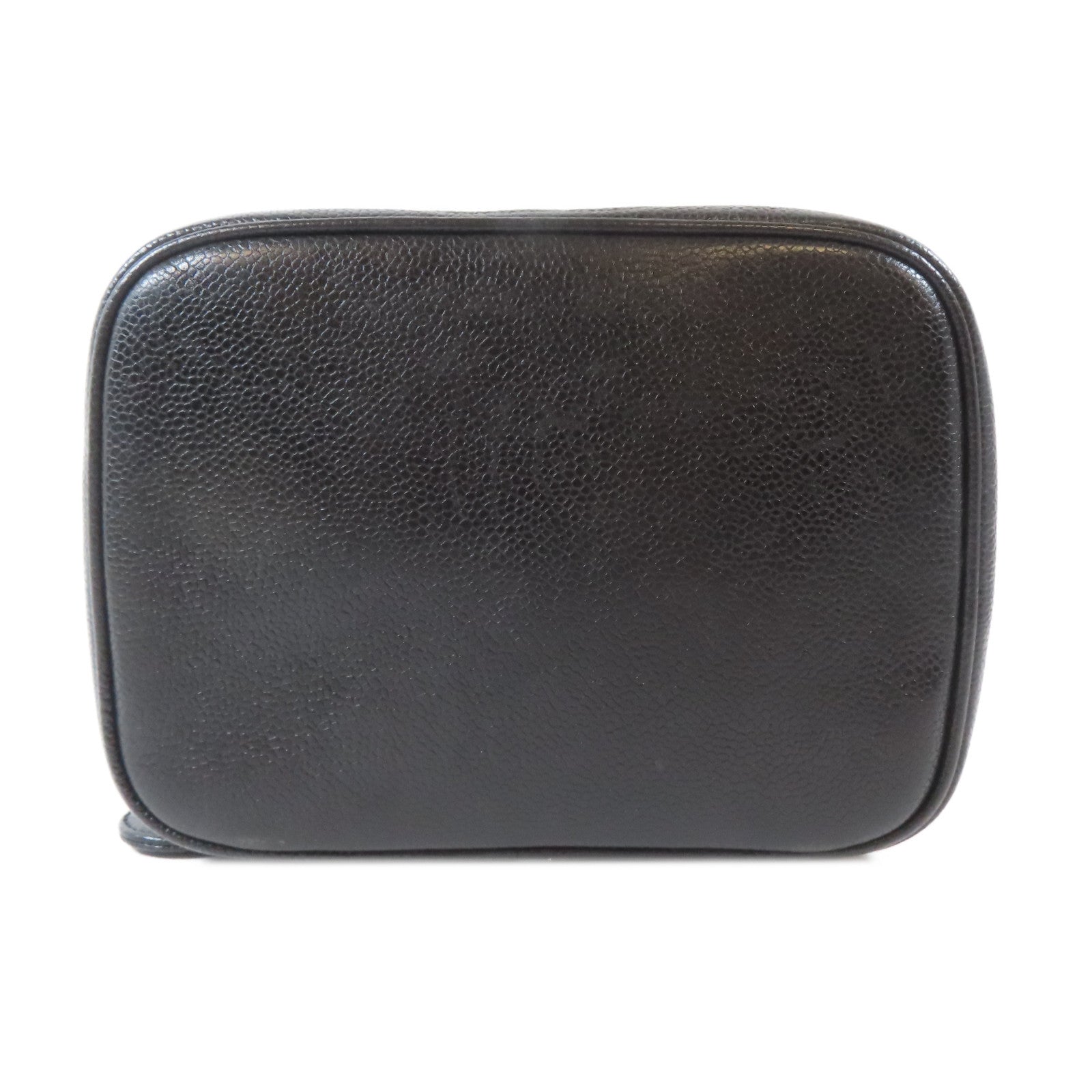 CHANEL 【激減優惠】Caviar皮革Vanity Handbag金扣手挽袋黑色