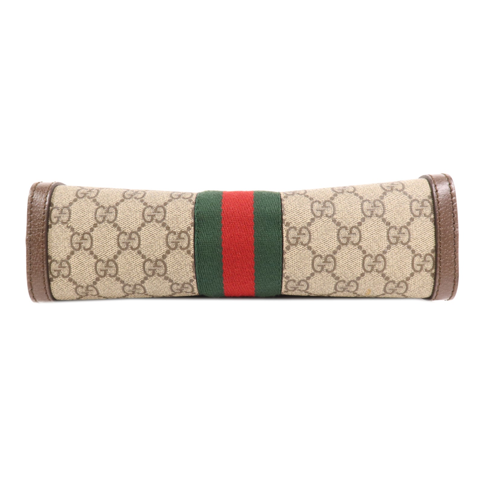 GUCCI 塗層帆布/牛皮皮革Shoulder Bag金扣鏈帶肩背袋