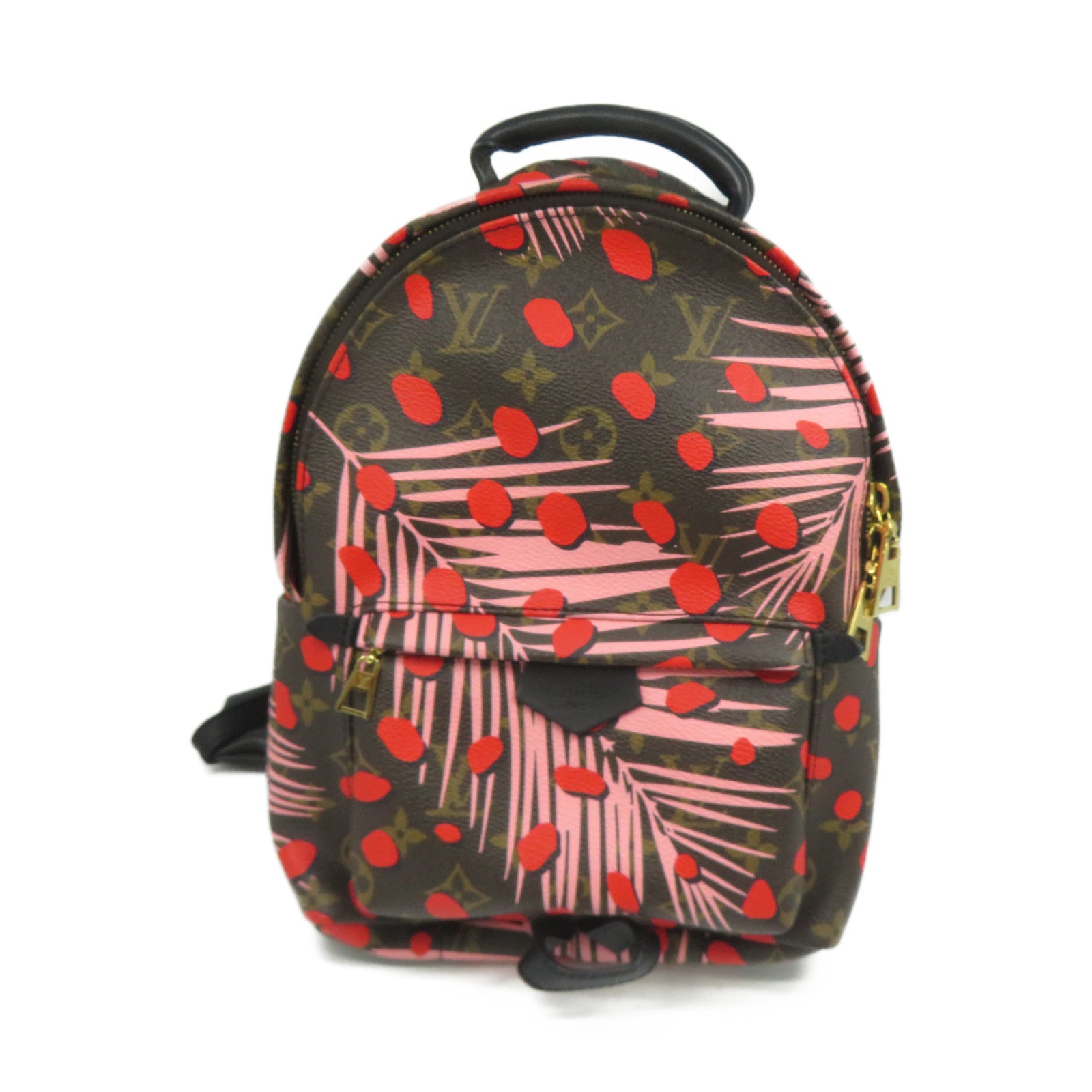 LOUIS VUITTON 【激減優惠】Monogram Jungle Dot Palm Springs PM金扣背包啡色/粉紅色
