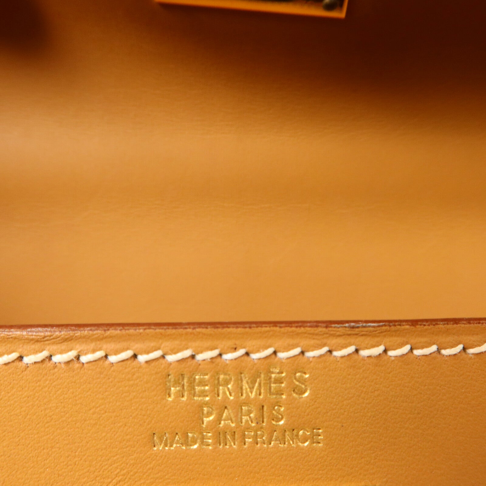 HERMES Box Calf皮革Kelly 32手挽肩背兩用袋Gold