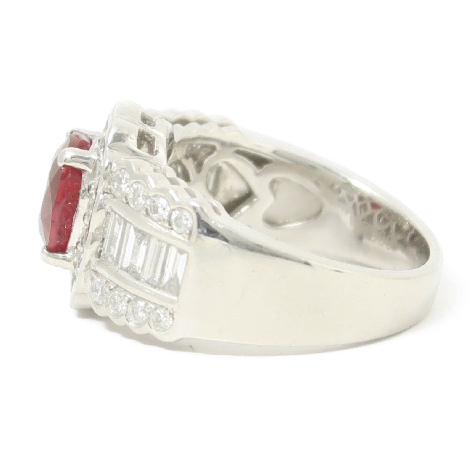 JEWELRY 【激減優惠】PT900鉑金Ruby Diamond Ring鑽石戒指US#6