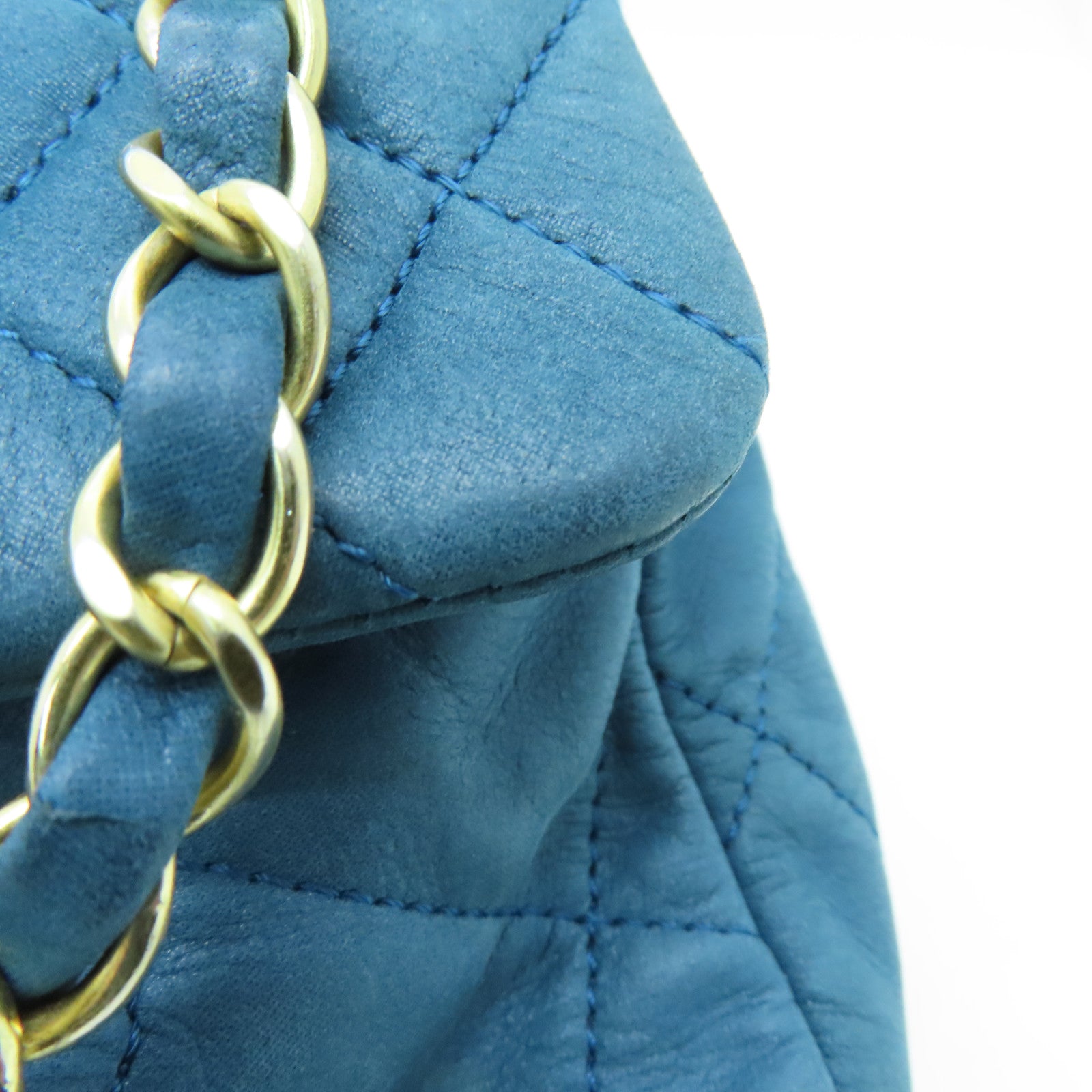 CHANEL 【激減優惠】牛皮皮革Chic Quilt Flap Bag金扣肩背袋藍色