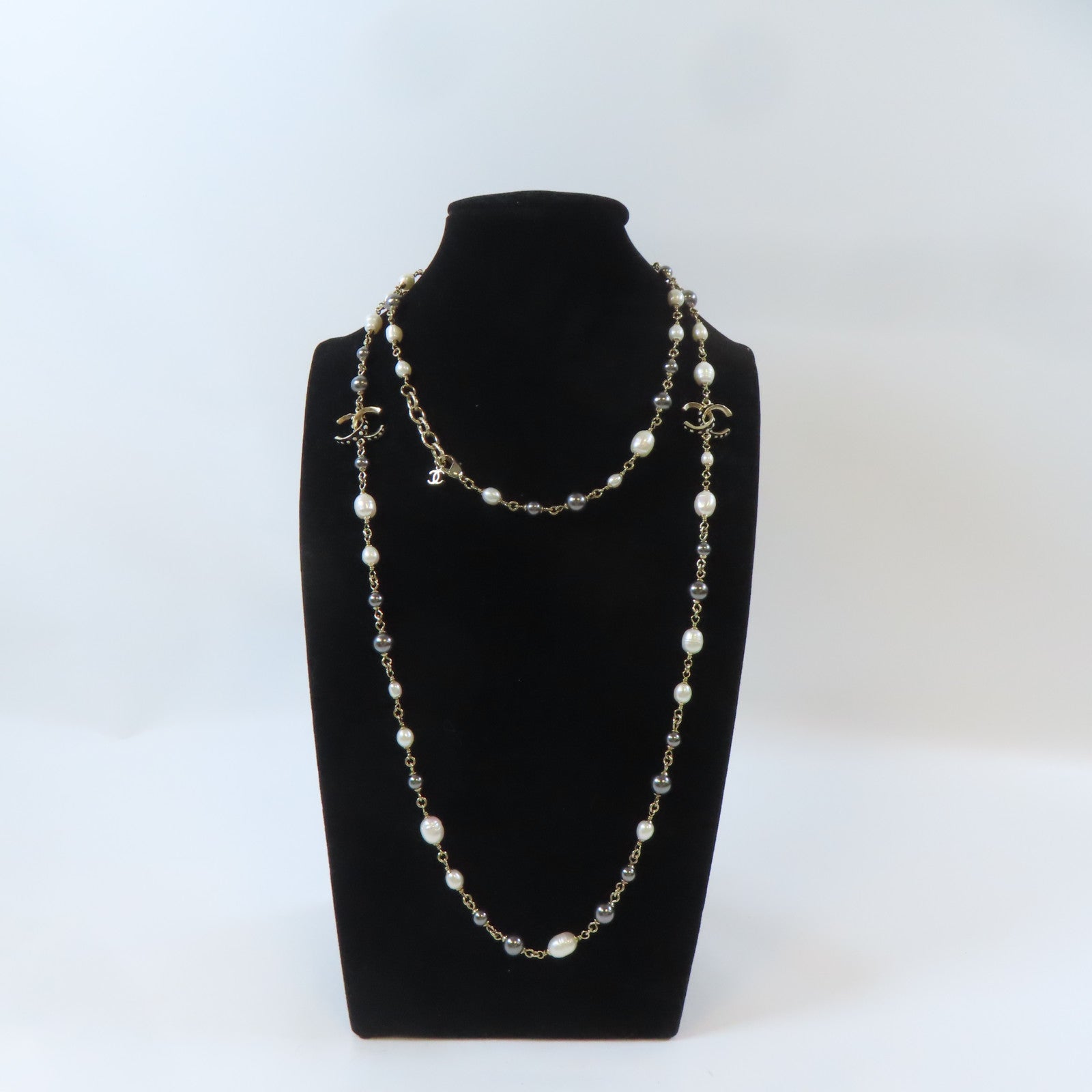 CHANEL PVC/金屬Necklace項鍊白色/灰色/金色