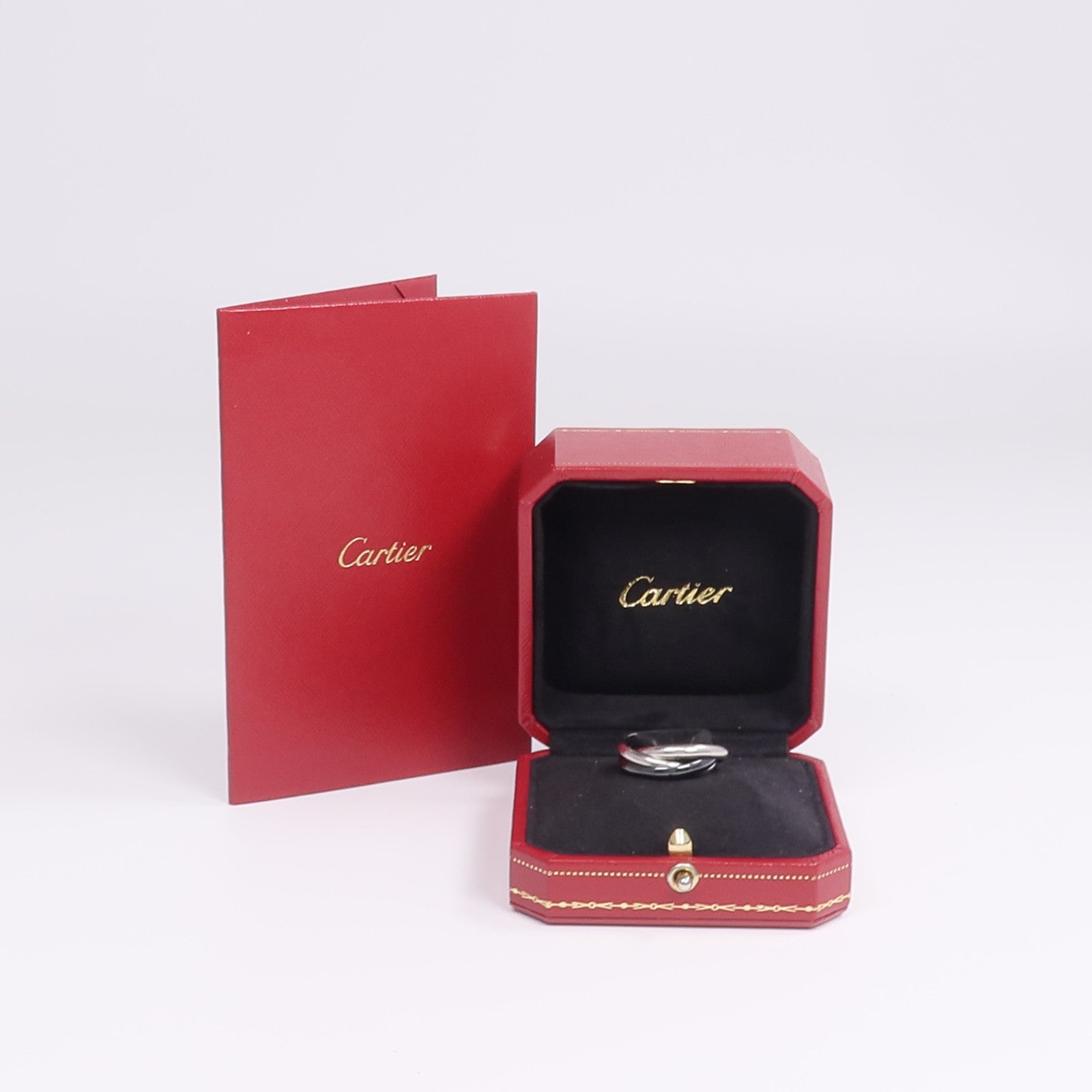 CARTIER 18K白金/陶瓷Trinity Ring戒指