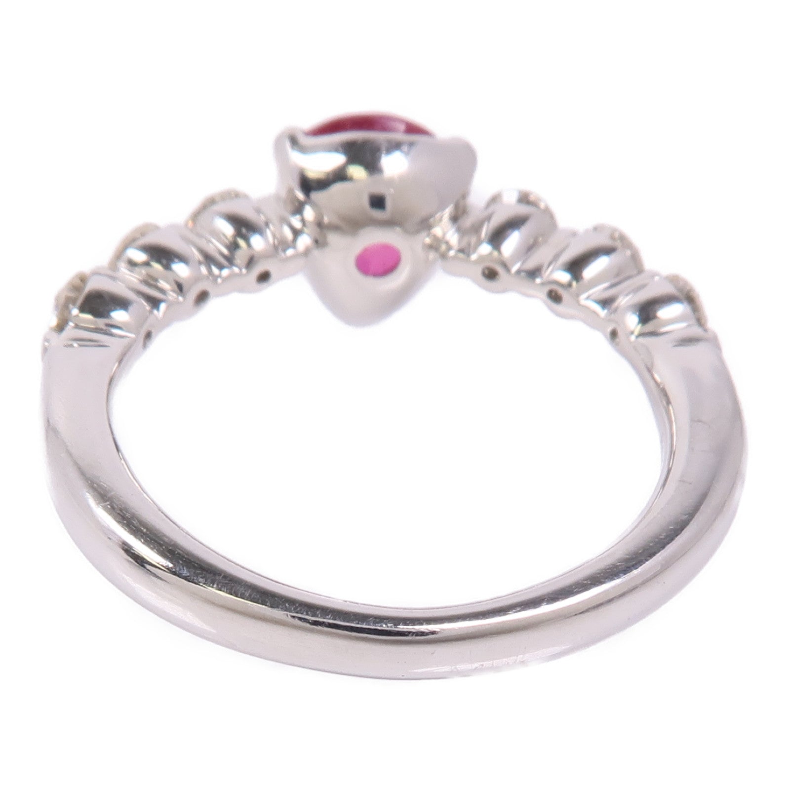 JEWELRY 【激減優惠】PT900鉑金Ruby/Diamond Ring紅寶石/鑽石戒指US#6.5