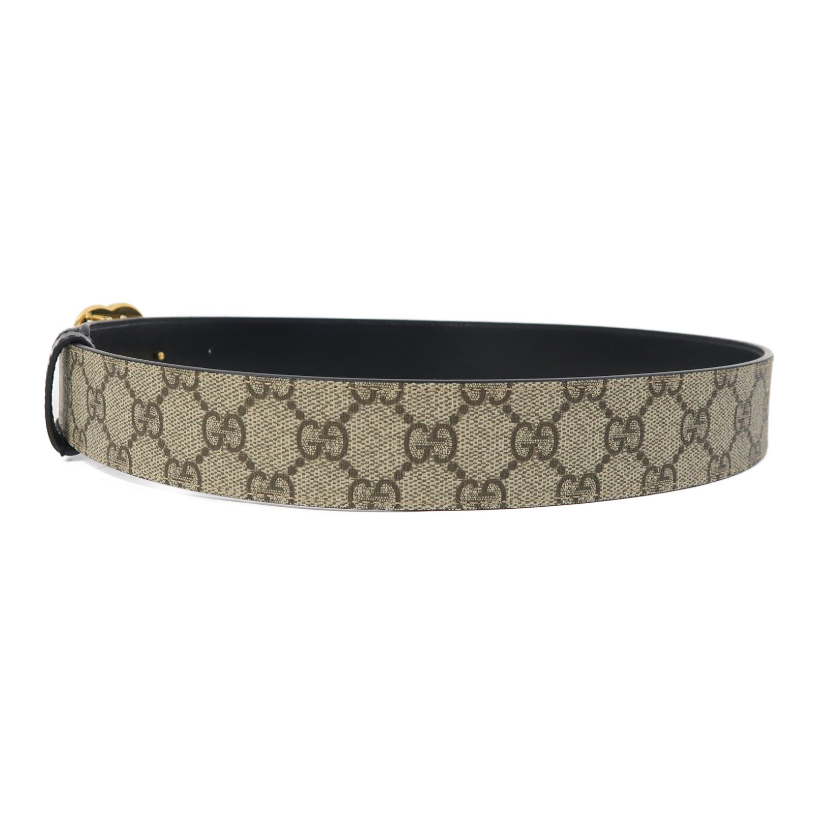 GUCCI 塗層帆布GG Marmont Reversible Belt金扣皮帶啡色