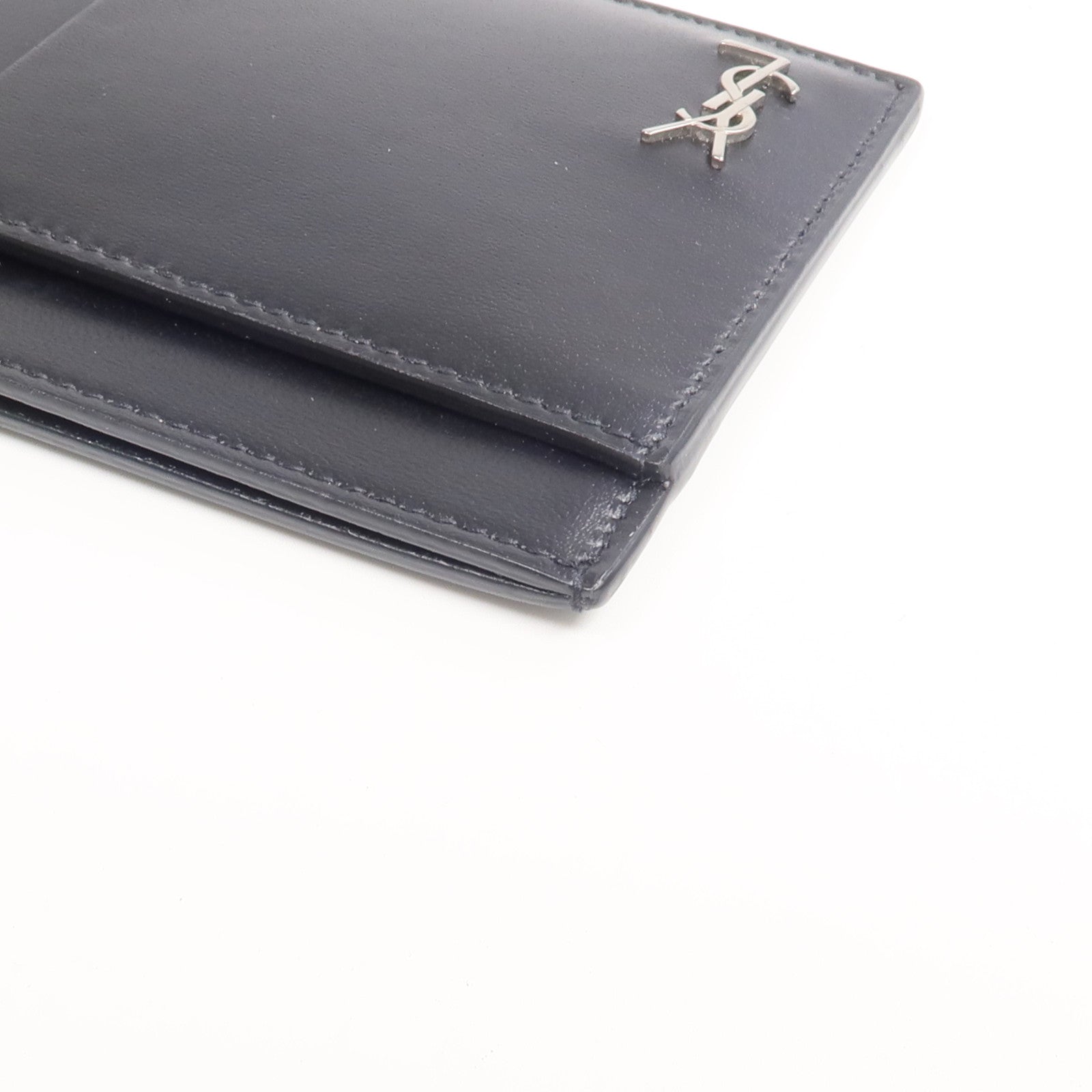 SAINT LAURENT 牛皮皮革Card Case銀扣卡片套