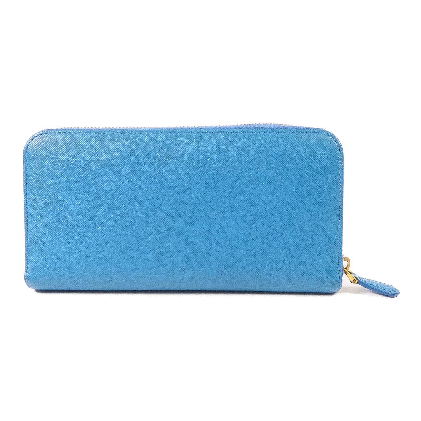 PRADA GHW Long Wallet Saffiano Leather 1M0506 Celeste Blue