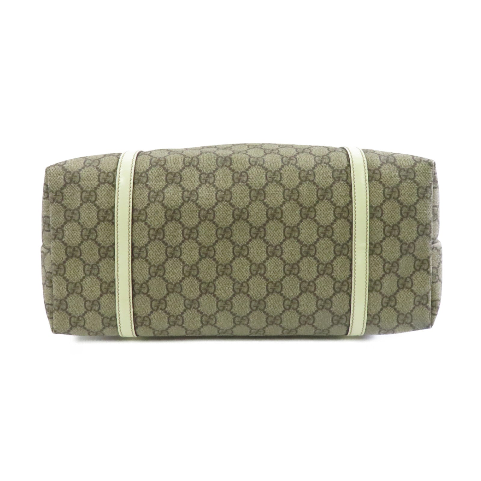 GUCCI 塗層帆布GG Supreme Tote Bag金扣手挽袋啡色/白色