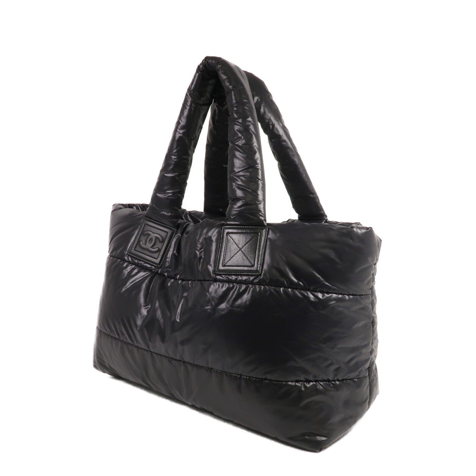 CHANEL 尼龍Coco Cocoon Large銀扣手挽袋